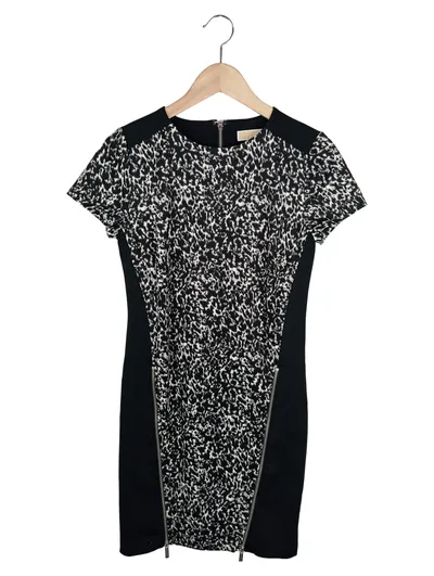 MICHAEL KORS Businesskleid Damen Gr. 34/XS Schwarz Elegant Tiermuster