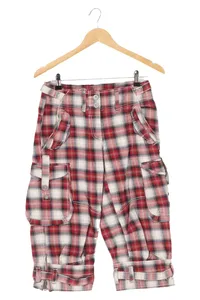 BRANDIT Damen Cargohose S Mehrfarbig Kariert Casual Shorts Capri Hose 1