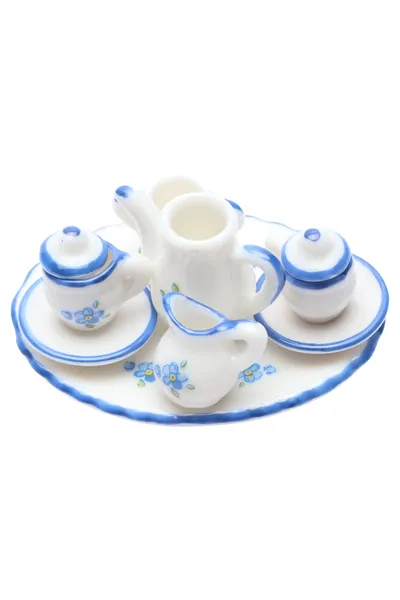REUTTER PORZELLAN Puppengeschirr Weiß mit Blumen Miniatur Porzellan Set Kinder