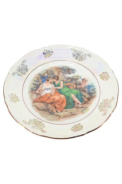 KAHLA Sammelteller Vintage Mehrfarbig Menschen Engel Porzellan 20cm