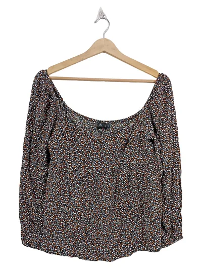 Volcom Damen Bluse Langarm Blumenmuster Gr. S/36 Mehrfarbig