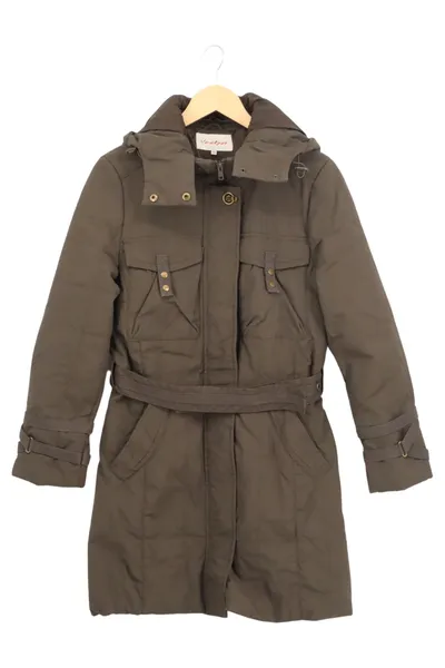 JACKPOT Damen Steppmantel Braun Gr. XS/32 mit Kapuze