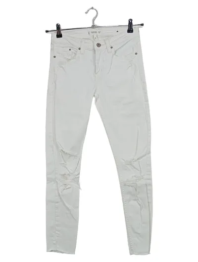 Mango Damen Skinny Jeans Weiß Ripped Destroyed Gr. 36 W28 Stretch