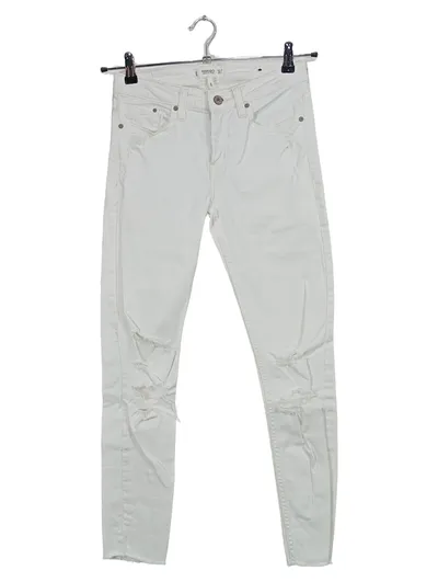 Mango Damen Skinny Jeans Weiß Ripped Destroyed Gr. 36 W28 Stretch