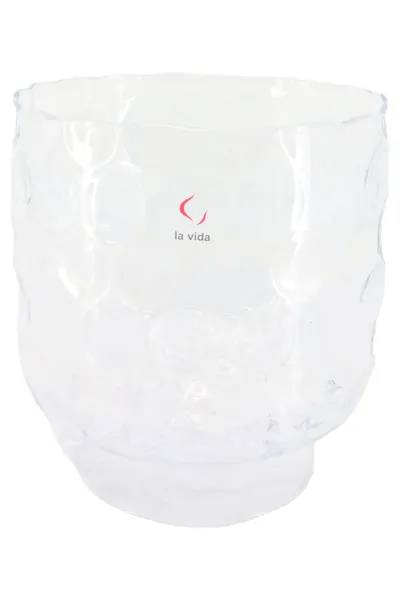 LA VIDA GLAS Übertopf Glas Transparent Modern Ø16cm H17cm Pflanztopf Deko