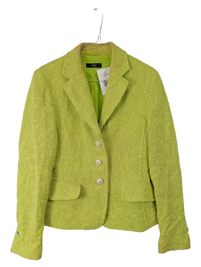 Aust Fashion Damen Blazer Gr. 36 Grün Tweed Baumwolle Leinen Klassisch