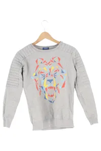 CONLEYS BLUE Damen Sweatshirt Gr. 34;XS Grau Bären-Print Casual Modern 1