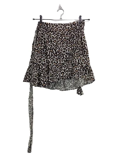Vero Moda Damen Minirock Leopardenmuster Wickelrock Gr. S 36