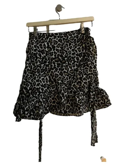 Vero Moda Damen Minirock Leopardenmuster Wickelrock Gr. S 36