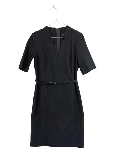 Esprit Businesskleid Damen Gr. 34/XS Schwarz Etuikleid mit Gürtel