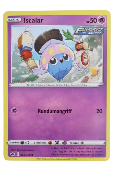 POKéMON Sammelkarte Iscalar Basis KP50 Lila Deutsch