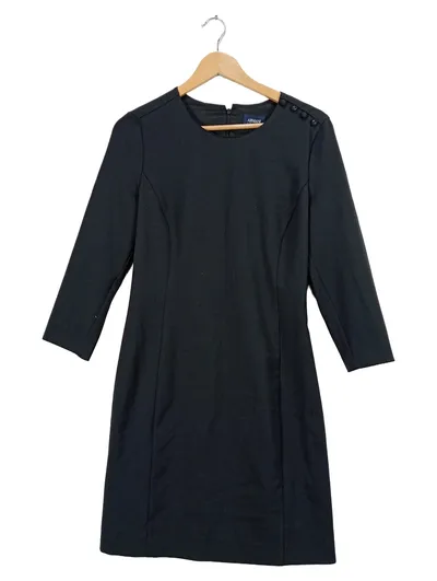 Armani Jeans Businesskleid Damen Gr. 42 Schwarz Wolle Elegant