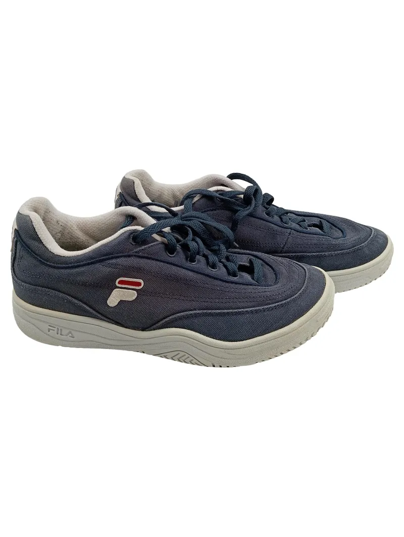 FILA Damen Sneaker Low Retro Canvas Blau Weiß Gr. 39,5 Freizeitschuh 1