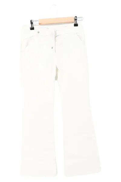 Etam Damen Stoffhose Weiß Gr. 38 M Casual Klassisch Baumwolle Hose