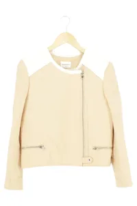 CLUB MONACO Damen Leichte Jacke Gr. 38/M Beige Elegant Modisch Reißverschluss 1