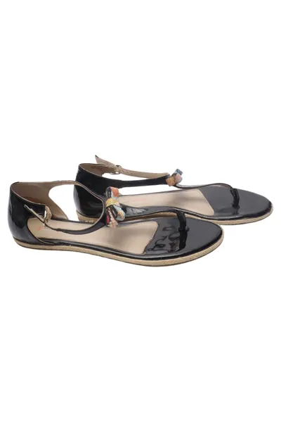 PAUL & JOE SISTER Riemchensandalen Damen Gr. 40 Schwarz Elegant Leder Schleife