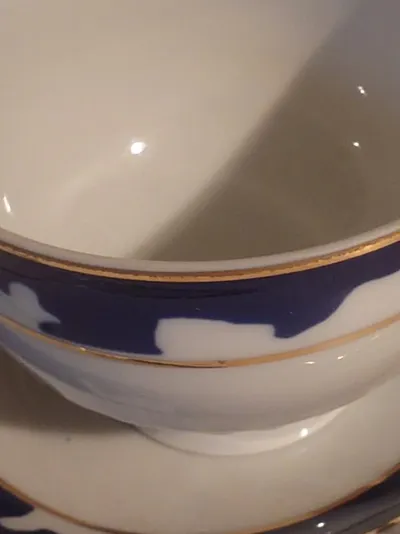 Reichenbach Kaffeetasse Untertasse Porzellan Klassisch Weiß Abstrakt 7cm