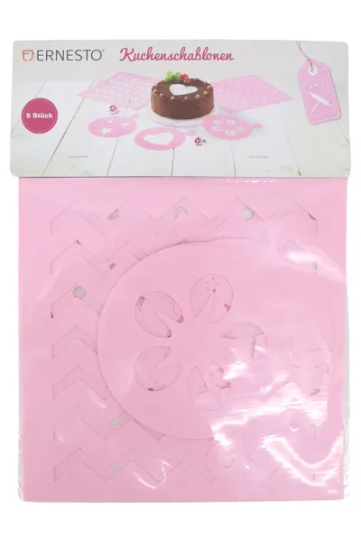 Ernesto H500081A Schablone Rosa Design Backschablone Tortendeko 5 Stück