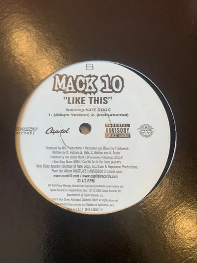 Mack 10 Like This Vinyl Single Hip-Hop Capitol Records 2005