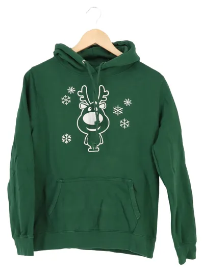 Just Hoods Damen Kapuzenpullover Grün 36/S Weihnachtlich Rentier Schneeflocken