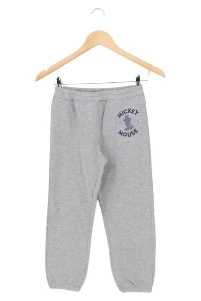 MICKEY MOUSE Jogginghose Kinder Gr. 146 Grau Logo-Print Casual Freizeithose