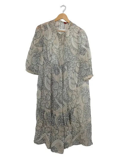 Max Mara Studio Damen Kleid Gr. 38 Beige Paisley Seide Made in Italy