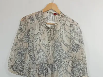 Max Mara Studio Damen Kleid Gr. 38 Beige Paisley Seide Made in Italy