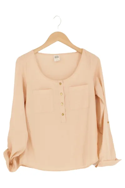 Vero Moda Damen Bluse Rosa Einheitsgröße Casual Elegant Langarm