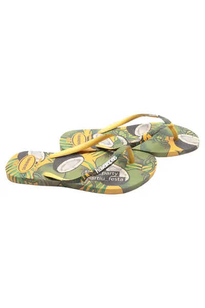HAVAIANAS Damen Zehentrenner Gr. 35 Mehrfarbig Kokosnuss Muster Casual