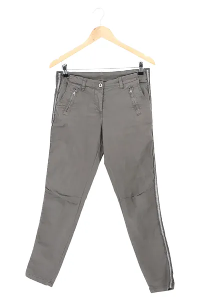 made in italy Damen Stoffhose Gr. M 38 Grau Casual Reißverschluss-Details