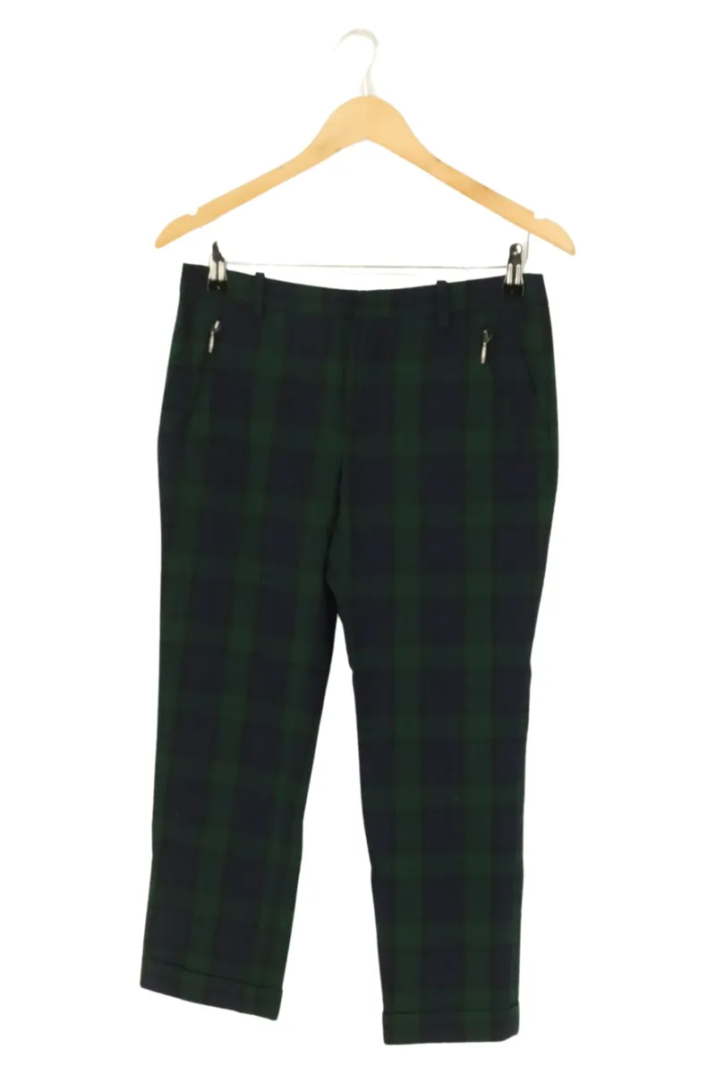 ZARA Damen Anzughose S 36 Kariert Grün Blau Preppy Business Hose 1
