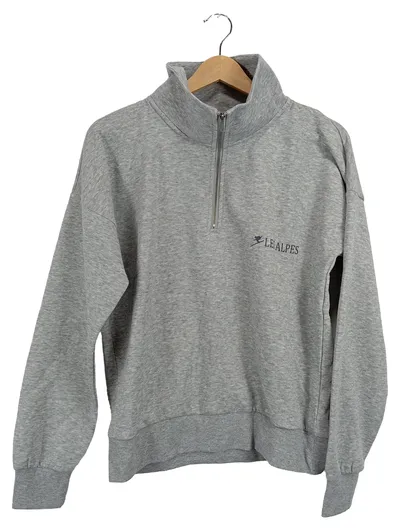 Noisy May Damen Pullover Sweatshirt Troyer Les Alpes Reißverschluss Grau Gr. 38