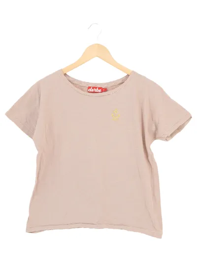 DERBE Damen T-Shirt Gr. 38/M Beige Gestreift Casual Kurzarm