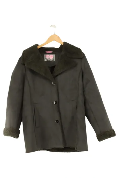 FRIEDA LOVES NYC Damen Felljacke XXL Braun Vintage Elegant