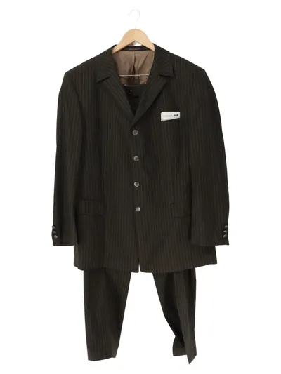 KLOTZ Anzug Herren 48/M Grau Gestreift Business Elegant Wolle Polyester