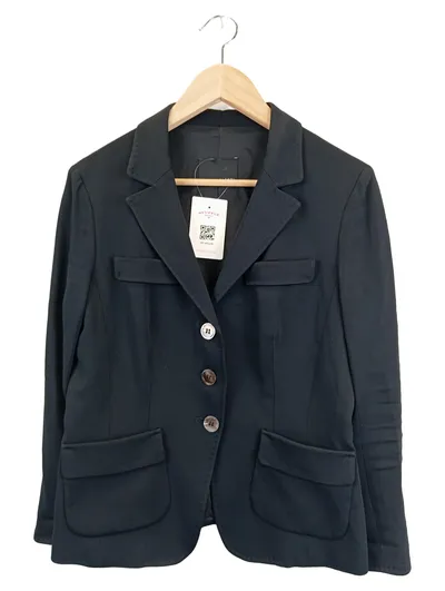 FABRIZIO LENZI Damen Blazer Gr. 40/L Schwarz Business Elegant