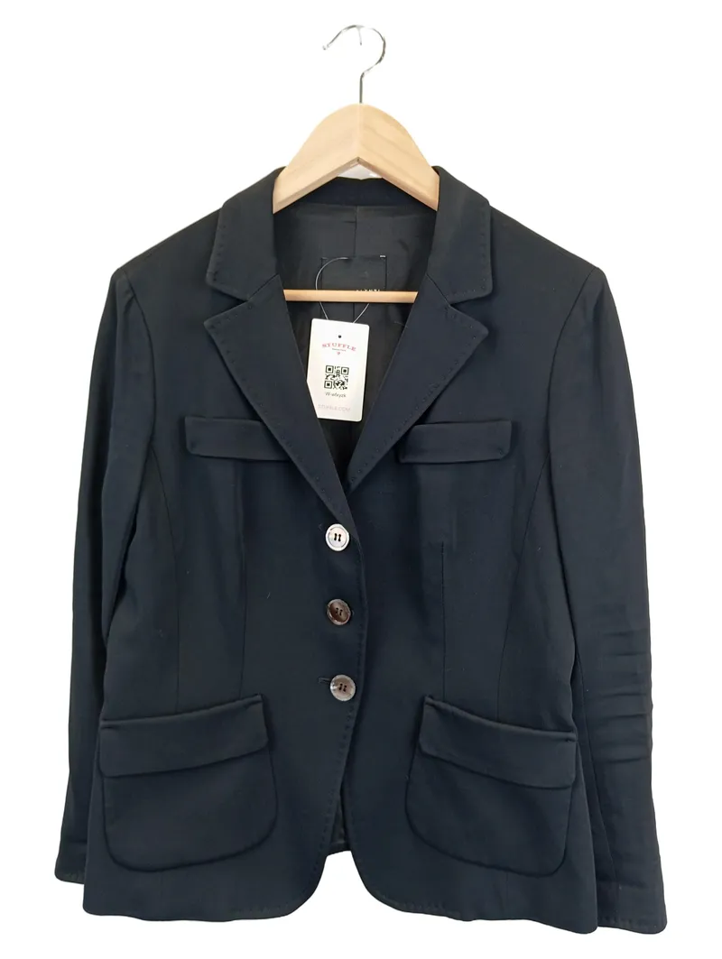 FABRIZIO LENZI Damen Blazer Gr. 40/L Schwarz Business Elegant 1