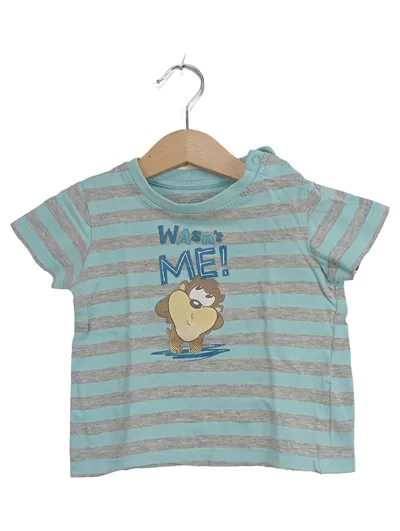 Joules Baby T-Shirt Gr. 74/80 Gestreift Türkis Grau Tiermotiv