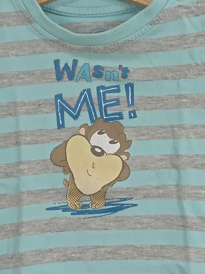 Joules Baby T-Shirt Gr. 74/80 Gestreift Türkis Grau Tiermotiv