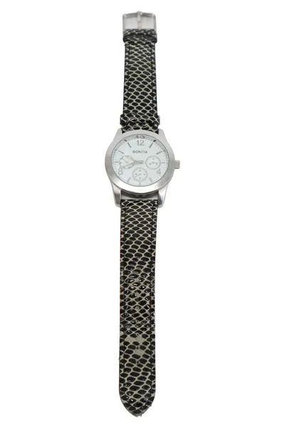 BONITA Armbanduhr Damen Klassisch Silber Leder Tierdruck 39mm Modell 10-12-771