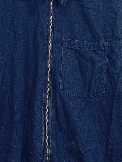 Weekday Herren Jeans Hemd Jacke Reißverschluss Denim Blau Gr. M