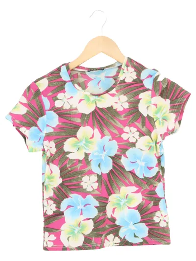 MORGAN DE TOI Damen T-Shirt 36/38 S/M Blumenmuster Tropical Pink
