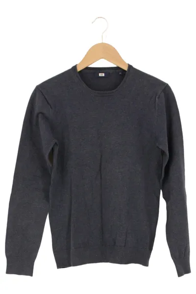 WE FASHION Pullover Damen Grau Gr. 34/XS Basic Casual Langarm Rippstrick