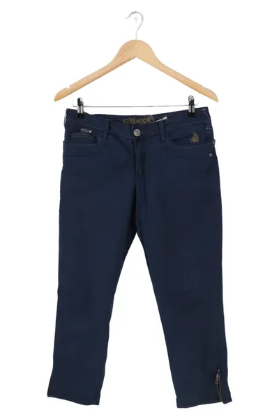 S QUESTO Damen Stoffhose Blau Gr. M W29 Casual Urban Baumwolle