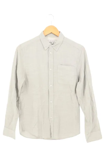 Bellfield Business Hemd Herren S/46 Beige Langarm Baumwolle Uni
