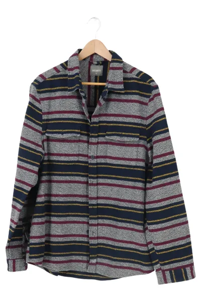 SCOUT Herren Freizeithemd Gestreift Mehrfarbig Gr. 50/L Casual Vintage