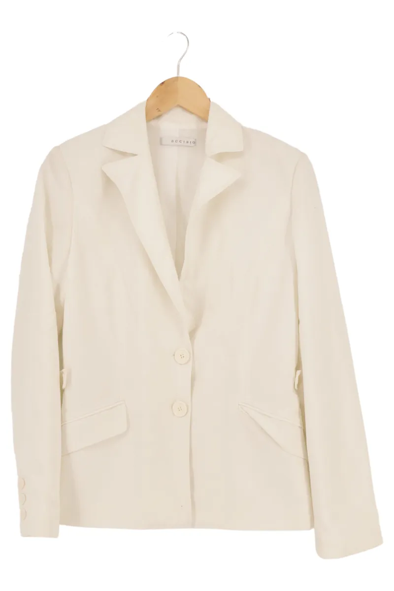 ACCIAIO Damen Blazer Gr. 38/M Weiß Elegant Business Klassisch 1