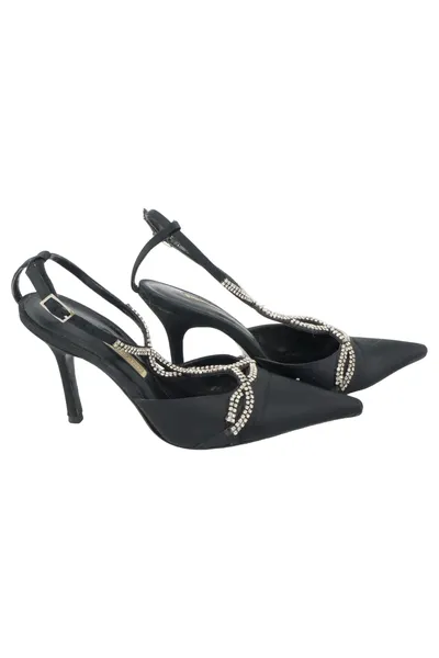 BUFFALO LONDON Slingback Pumps Damen 37 Schwarz Elegant Strasssteine