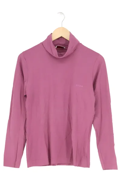 GINA BACCONI Damen Langarmshirt Gr. 38/M Lila Rollkragen Casual Elegant