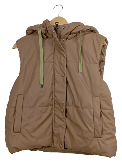 ORCELLY Damen Steppweste Kapuze Weste Braun Gr. L 42 Outdoor